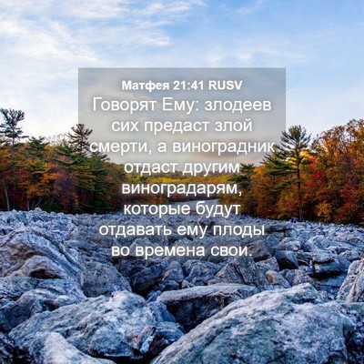 Picture 04 - Матфея 21:41 RUSV - Говорят Ему: злодеев сих - Bible Verse Picture
