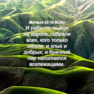 Picture 04 - Матфея 22:10 RUSV - И рабы те, выйдя на дороги, - Bible Verse Picture