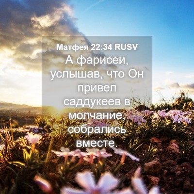 Picture 04 - Матфея 22:34 RUSV - А фарисеи, услышав, что Он - Bible Verse Picture