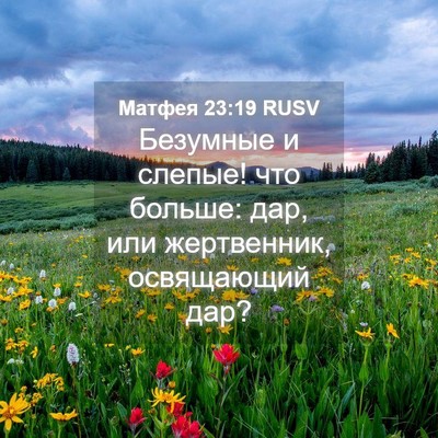 Picture 04 - Матфея 23:19 RUSV - Безумные и слепые! что - Bible Verse Picture