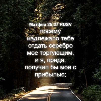 Picture 04 - Матфея 25:27 RUSV - посему надлежало тебе - Bible Verse Picture
