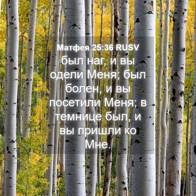Picture 04 - Матфея 25:36 RUSV - был наг, и вы одели Меня; - Bible Verse Picture