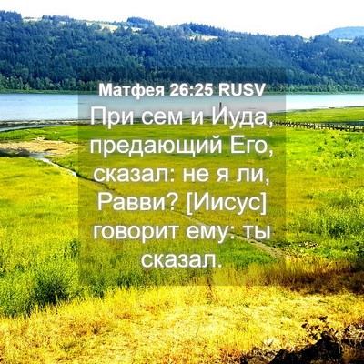 Picture 04 - Матфея 26:25 RUSV - При сем и Иуда, предающий - Bible Verse Picture