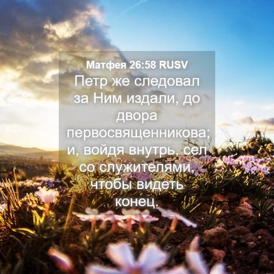 Picture 04 - Матфея 26:58 RUSV - Петр же следовал за Ним - Bible Verse Picture