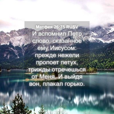Picture 04 - Матфея 26:75 RUSV - И вспомнил Петр слово, - Bible Verse Picture