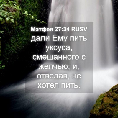 Picture 04 - Матфея 27:34 RUSV - дали Ему пить уксуса, - Bible Verse Picture