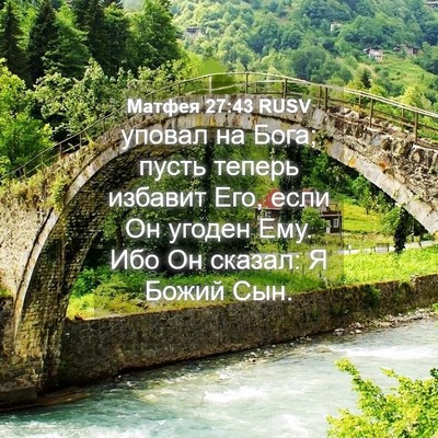 Picture 04 - Матфея 27:43 RUSV - уповал на Бога; пусть - Bible Verse Picture