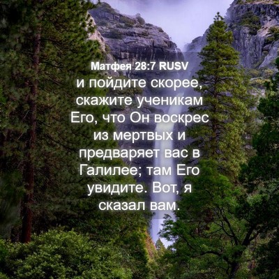 Picture 04 - Матфея 28:7 RUSV - и пойдите скорее, скажите - Bible Verse Picture