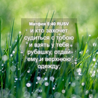 Picture 04 - Матфея 5:40 RUSV - и кто захочет судиться с - Bible Verse Picture