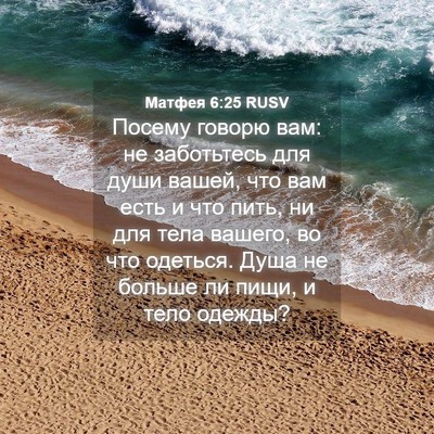 Picture 04 - Матфея 6:25 RUSV - Посему говорю вам: не - Bible Verse Picture