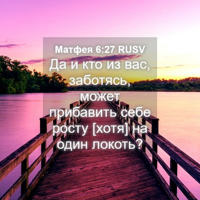Picture 04 - Матфея 6:27 RUSV - Да и кто из вас, заботясь, - Bible Verse Picture