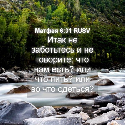 Picture 04 - Матфея 6:31 RUSV - Итак не заботьтесь и не - Bible Verse Picture