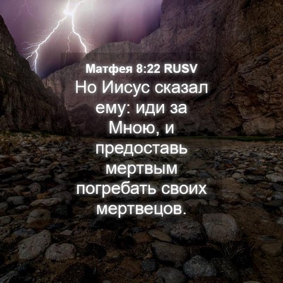 Picture 04 - Матфея 8:22 RUSV - Но Иисус сказал ему: иди за - Bible Verse Picture