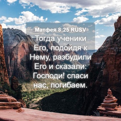 Picture 04 - Матфея 8:25 RUSV - Тогда ученики Его, подойдя - Bible Verse Picture