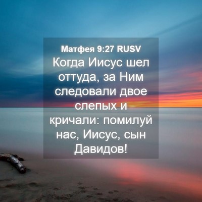 Picture 04 - Матфея 9:27 RUSV - Когда Иисус шел оттуда, за - Bible Verse Picture