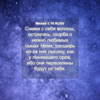 Picture 04 - Михей 1:16 RUSV - Сними с себя волосы, - Bible Verse Picture