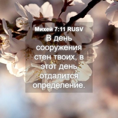 Picture 04 - Михей 7:11 RUSV - В день сооружения стен - Bible Verse Picture
