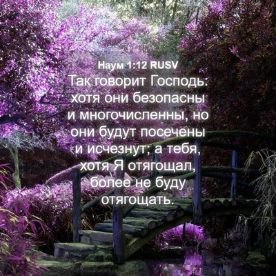Picture 04 - Наум 1:12 RUSV - Так говорит Господь: хотя - Bible Verse Picture