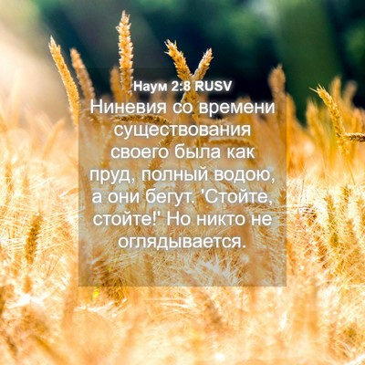 Picture 04 - Наум 2:8 RUSV - Ниневия со времени - Bible Verse Picture