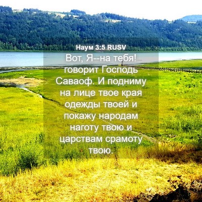 Picture 04 - Наум 3:5 RUSV - Вот, Я--на тебя! говорит - Bible Verse Picture