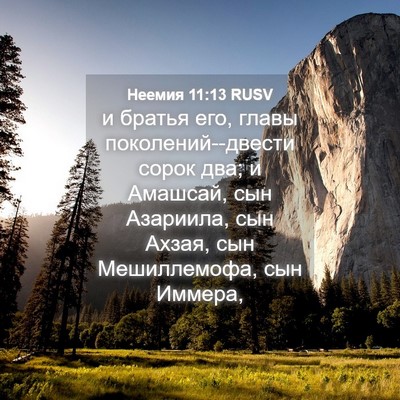 Picture 04 - Неемия 11:13 RUSV - и братья его, главы - Bible Verse Picture