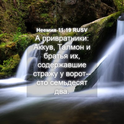 Picture 04 - Неемия 11:19 RUSV - А привратники: Аккув, - Bible Verse Picture