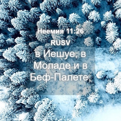 Picture 04 - Неемия 11:26 RUSV - в Иешуе, в Моладе и в - Bible Verse Picture