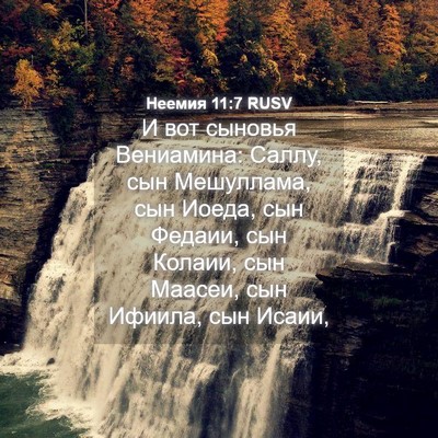 Picture 04 - Неемия 11:7 RUSV - И вот сыновья Вениамина: - Bible Verse Picture