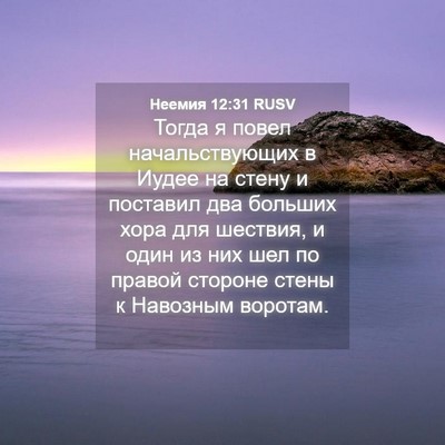Picture 04 - Неемия 12:31 RUSV - Тогда я повел - Bible Verse Picture