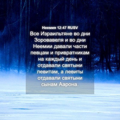 Picture 04 - Неемия 12:47 RUSV - Все Израильтяне во дни - Bible Verse Picture