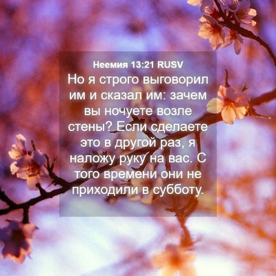 Picture 04 - Неемия 13:21 RUSV - Но я строго выговорил им и - Bible Verse Picture