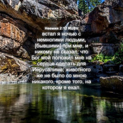 Picture 04 - Неемия 2:12 RUSV - встал я ночью с немногими - Bible Verse Picture