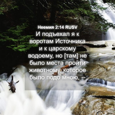 Picture 04 - Неемия 2:14 RUSV - И подъехал я к воротам - Bible Verse Picture