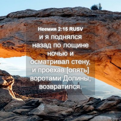 Picture 04 - Неемия 2:15 RUSV - и я поднялся назад по - Bible Verse Picture