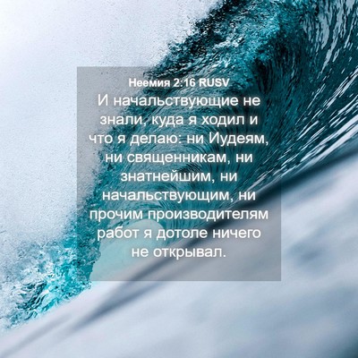 Picture 04 - Неемия 2:16 RUSV - И начальствующие не знали, - Bible Verse Picture