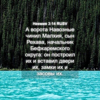 Picture 04 - Неемия 3:14 RUSV - А ворота Навозные чинил - Bible Verse Picture