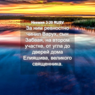 Picture 04 - Неемия 3:20 RUSV - За ним ревностно чинил - Bible Verse Picture