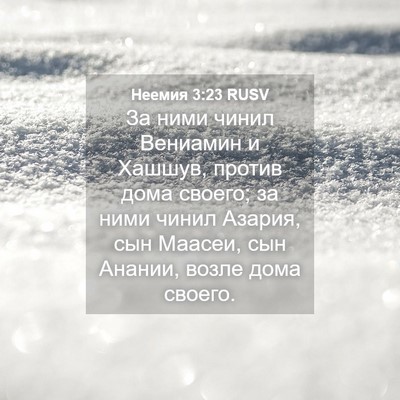 Picture 04 - Неемия 3:23 RUSV - За ними чинил Вениамин и - Bible Verse Picture