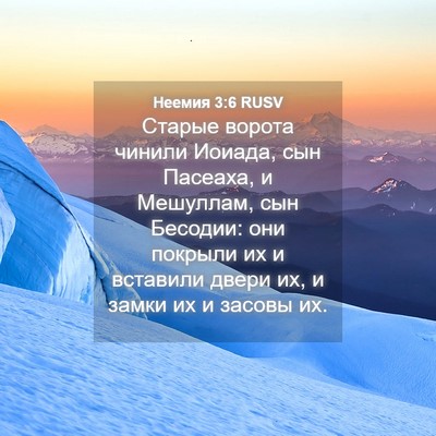 Picture 04 - Неемия 3:6 RUSV - Старые ворота чинили - Bible Verse Picture