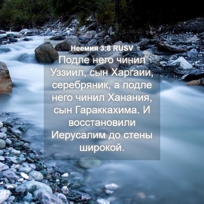 Picture 04 - Неемия 3:8 RUSV - Подле него чинил Уззиил, - Bible Verse Picture