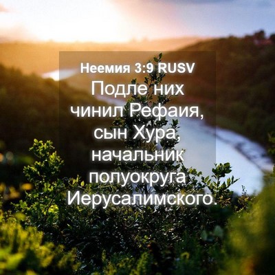 Picture 04 - Неемия 3:9 RUSV - Подле них чинил Рефаия, сын - Bible Verse Picture