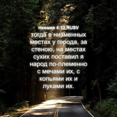 Picture 04 - Неемия 4:13 RUSV - тогда в низменных местах у - Bible Verse Picture