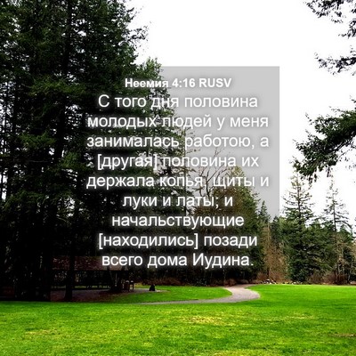 Picture 04 - Неемия 4:16 RUSV - С того дня половина - Bible Verse Picture