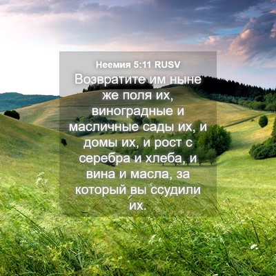 Picture 04 - Неемия 5:11 RUSV - Возвратите им ныне же поля - Bible Verse Picture