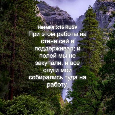 Picture 04 - Неемия 5:16 RUSV - При этом работы на стене - Bible Verse Picture