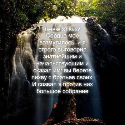 Picture 04 - Неемия 5:7 RUSV - Сердце мое возмутилось, и я - Bible Verse Picture