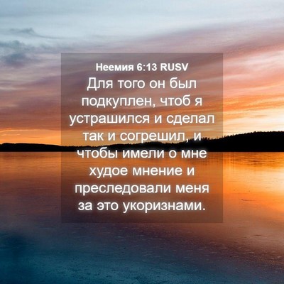 Picture 04 - Неемия 6:13 RUSV - Для того он был подкуплен, - Bible Verse Picture