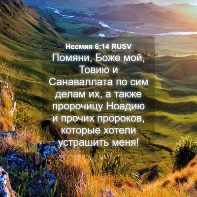 Picture 04 - Неемия 6:14 RUSV - Помяни, Боже мой, Товию и - Bible Verse Picture