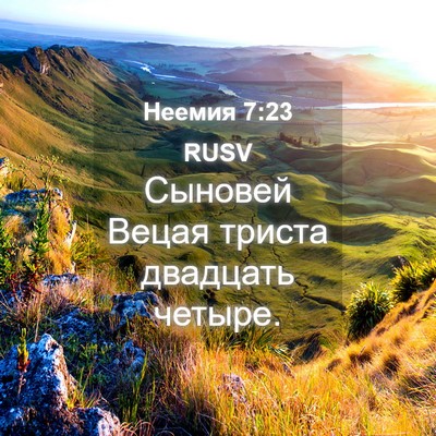 Picture 04 - Неемия 7:23 RUSV - Сыновей Вецая триста - Bible Verse Picture