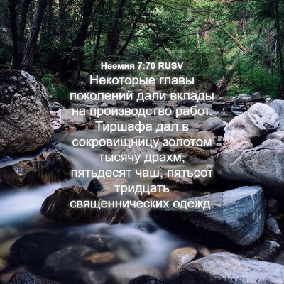Picture 04 - Неемия 7:70 RUSV - Некоторые главы поколений - Bible Verse Picture